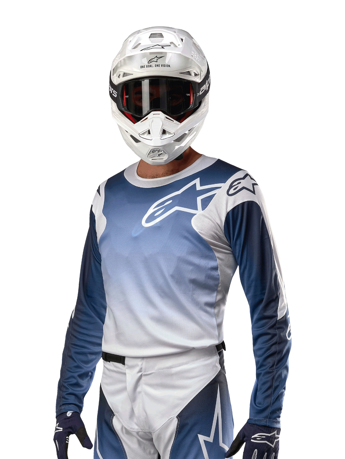 ALPINESTARS RACER HOEN JERSEY WHITE/DARK NAVY/LIGHT BLUE