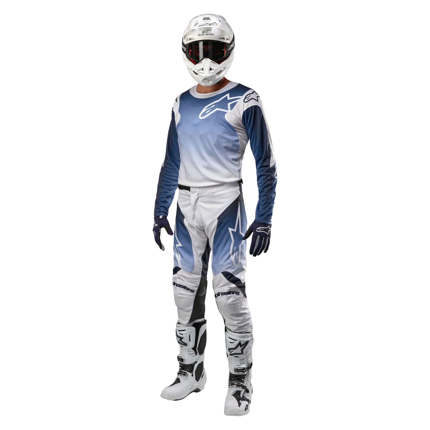 ALPINESTARS RACER HOEN JERSEY WHITE/DARK NAVY/LIGHT BLUE