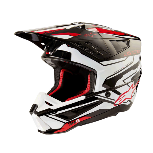 ALPINESTARS S-M5 ACTION 2 HELMET BLK/WHT/BRT RD GLOSSY