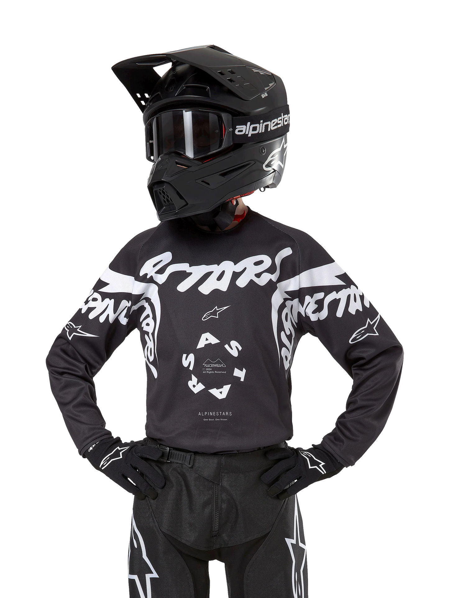 ALPINESTARS YOUTH RACER HANA JERSEY BLACK/WHITE