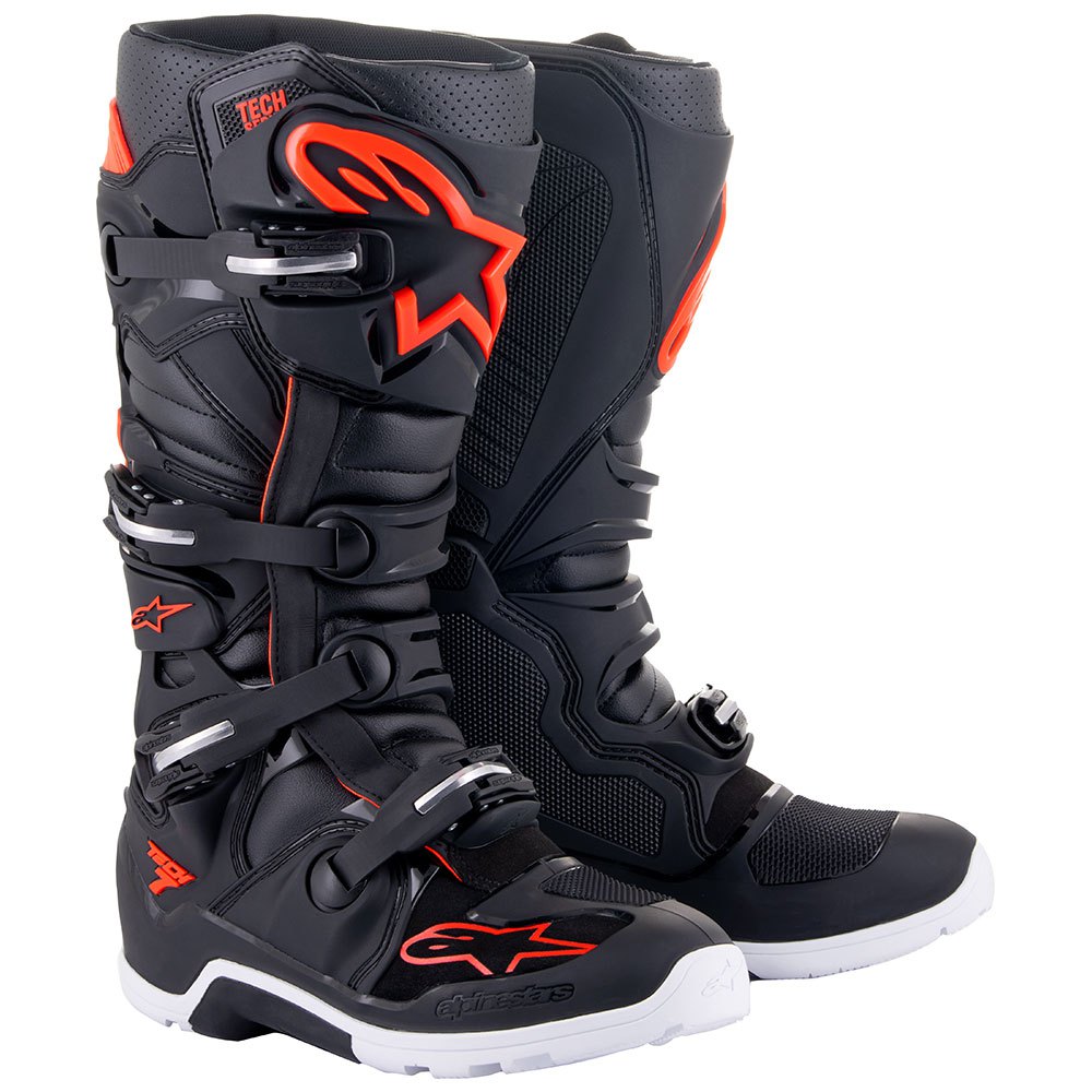 BOTA PARA MOTOCROSS TECH 7 ENDURO NEGRO/GRIS/ROJO FLUO 12