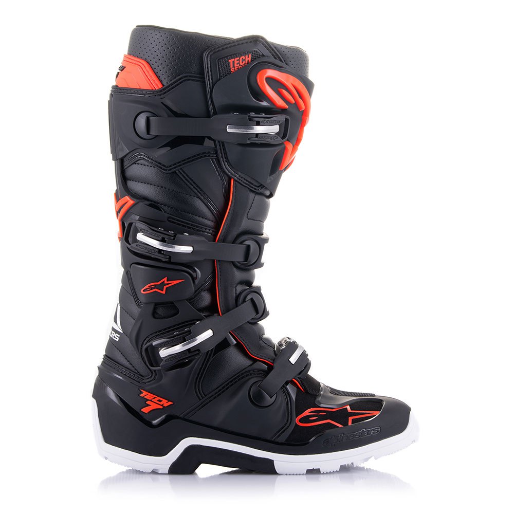 BOTA PARA MOTOCROSS TECH 7 ENDURO NEGRO/GRIS/ROJO FLUO 12