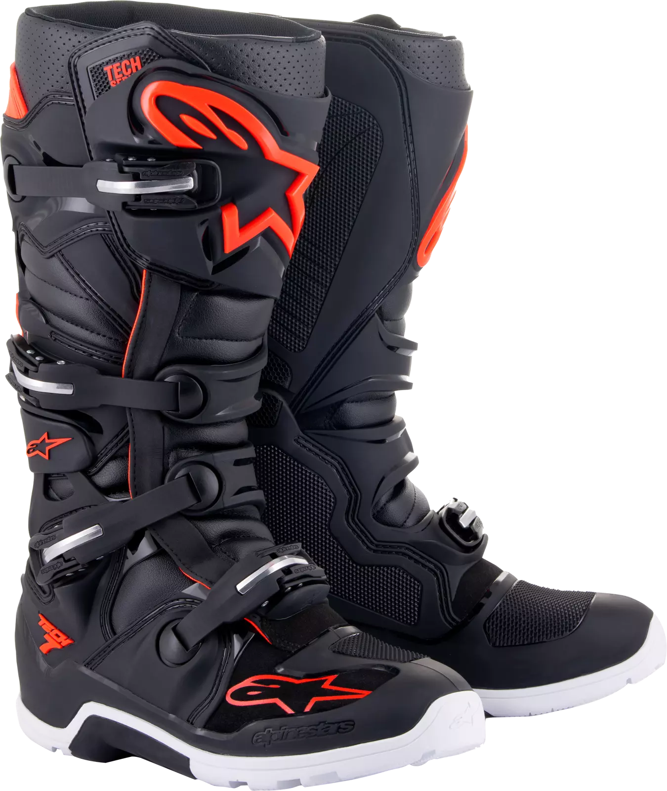 BOTAS PARA MOTOCROSS TECH 7 NGO/AMA FLUO/ROJ FLUO 8