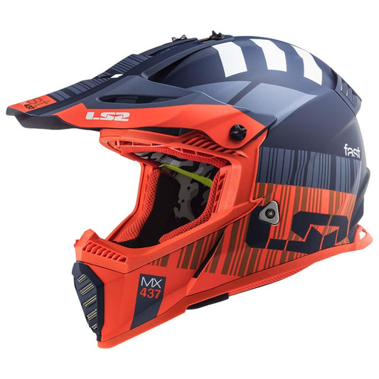 Casco Cross LS2 Fast Evo Xcode Rojo/Azul MX437