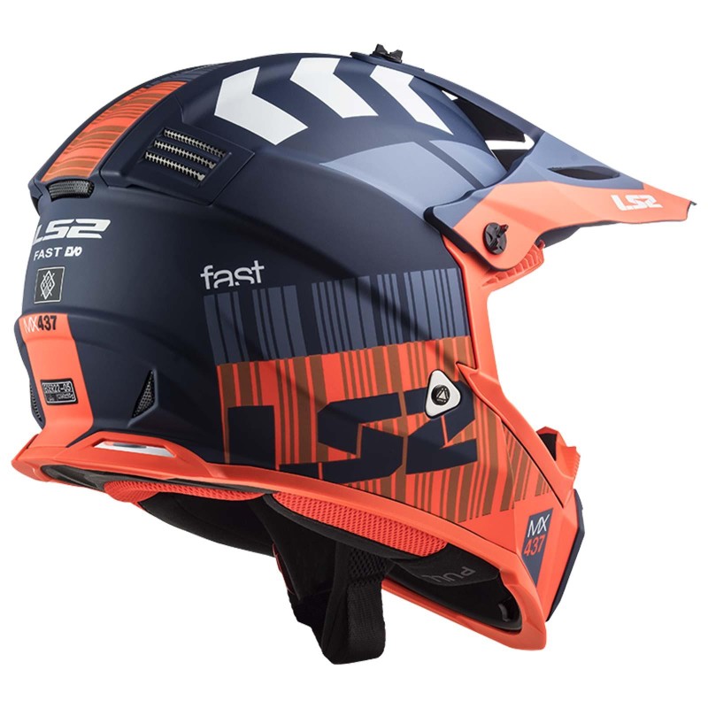 Casco Cross LS2 Fast Evo Xcode Rojo/Azul MX437