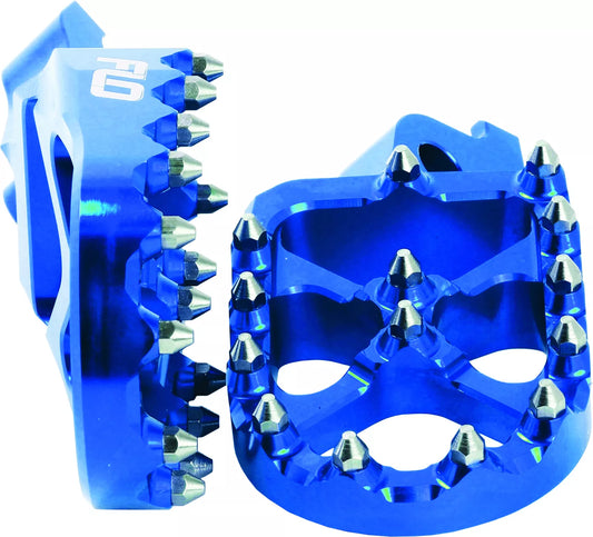 FLO MOTORSPORTS PRO SERIES FOOT PEGS BLUE