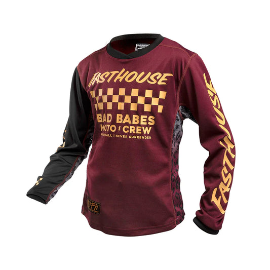 Girl's Grindhouse Golden Crew Jersey, Maroon