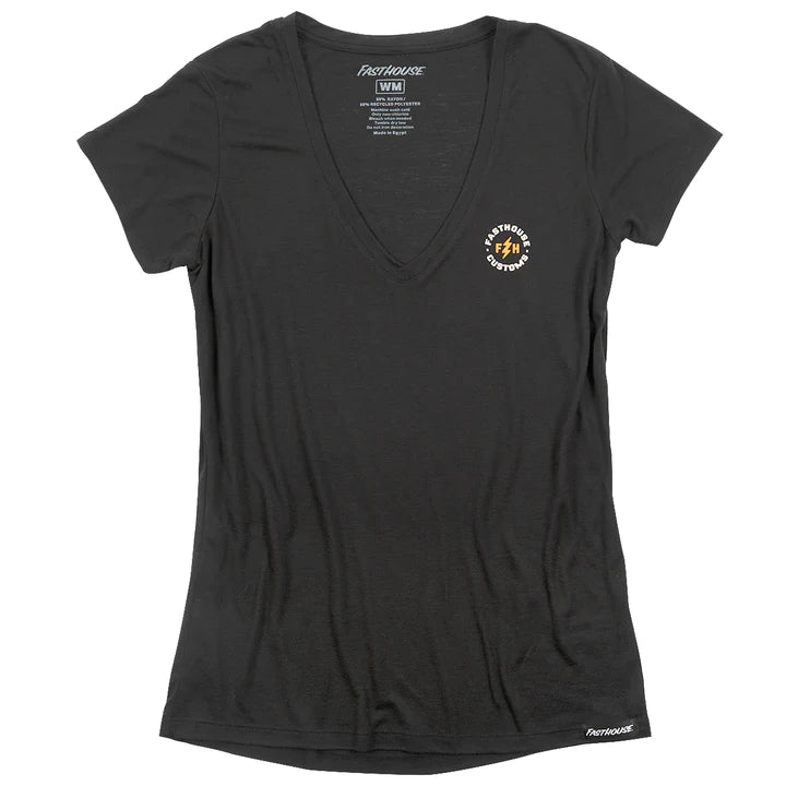 Women's Easy Rider Deep V SS Tee, Black